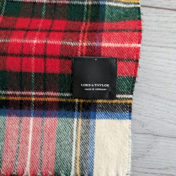 Lord & Taylor Red Tartan Scarf - Picture 4 of 4
